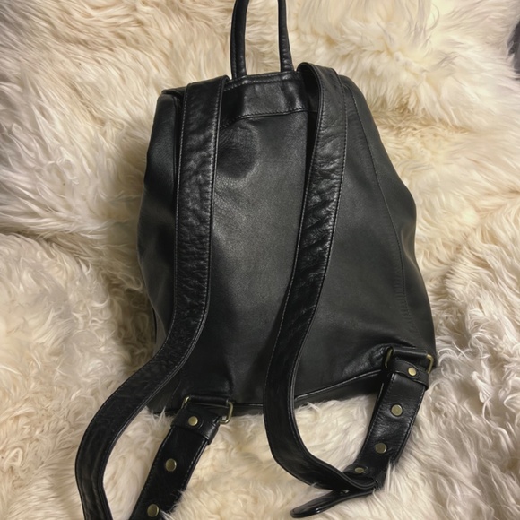 buttery soft chic black leather backpack main image 6